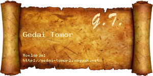 Gedai Tomor névjegykártya